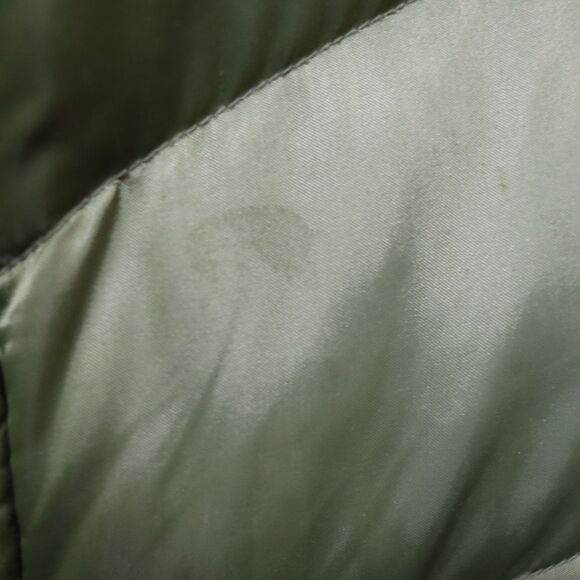 Eddie Bauer Down Green Puffer Goose Down Warm Jacket Upcycle Painted Coat XS - Picture 13 of 16